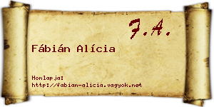 Fábián Alícia névjegykártya