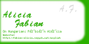 alicia fabian business card